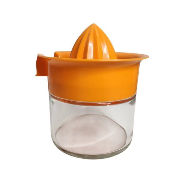 Vintage Gemco Juice Juicer Orange Lemon Citrus Reamer Squeezer Jar Glass 2-piece - Picture 2 of 5